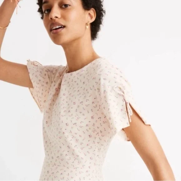 Madewell Light Cream Floral Mini Dress - Picture 3 of 10